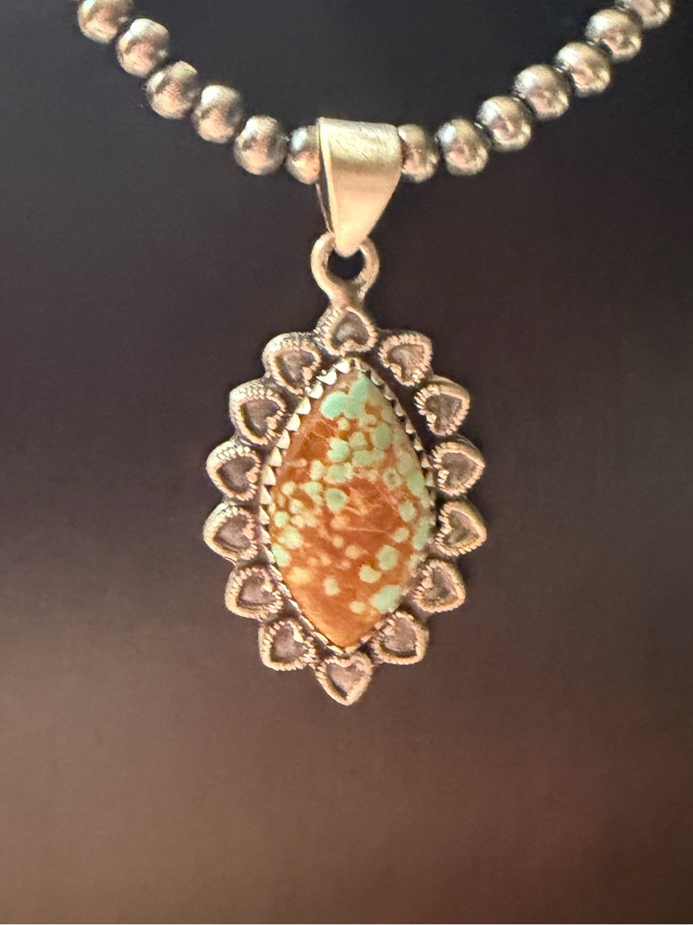 Number Eight Turquoise Sterling Silver 925 Pendant